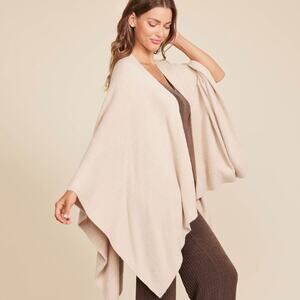 Barefoot Dreams CozyChic Lite Weekend Wrap in Stone Soft Lounge One Size